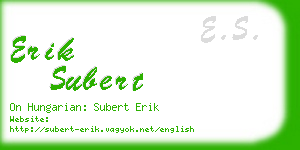 erik subert business card